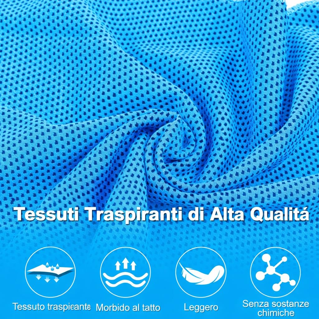 Chill Flex Asciugamano Rinfrescante in Microfibra, Set da 2, 100x30 cm, con Custodia in Silicone, per Sport e Palestra