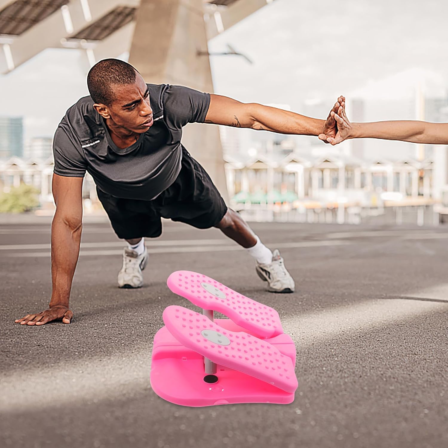 Compact Pink Pedal Fitness Equipment Home Mini Stepper for Weight Loss, Indoor Cardio Training Machine Suitable for Men and Women