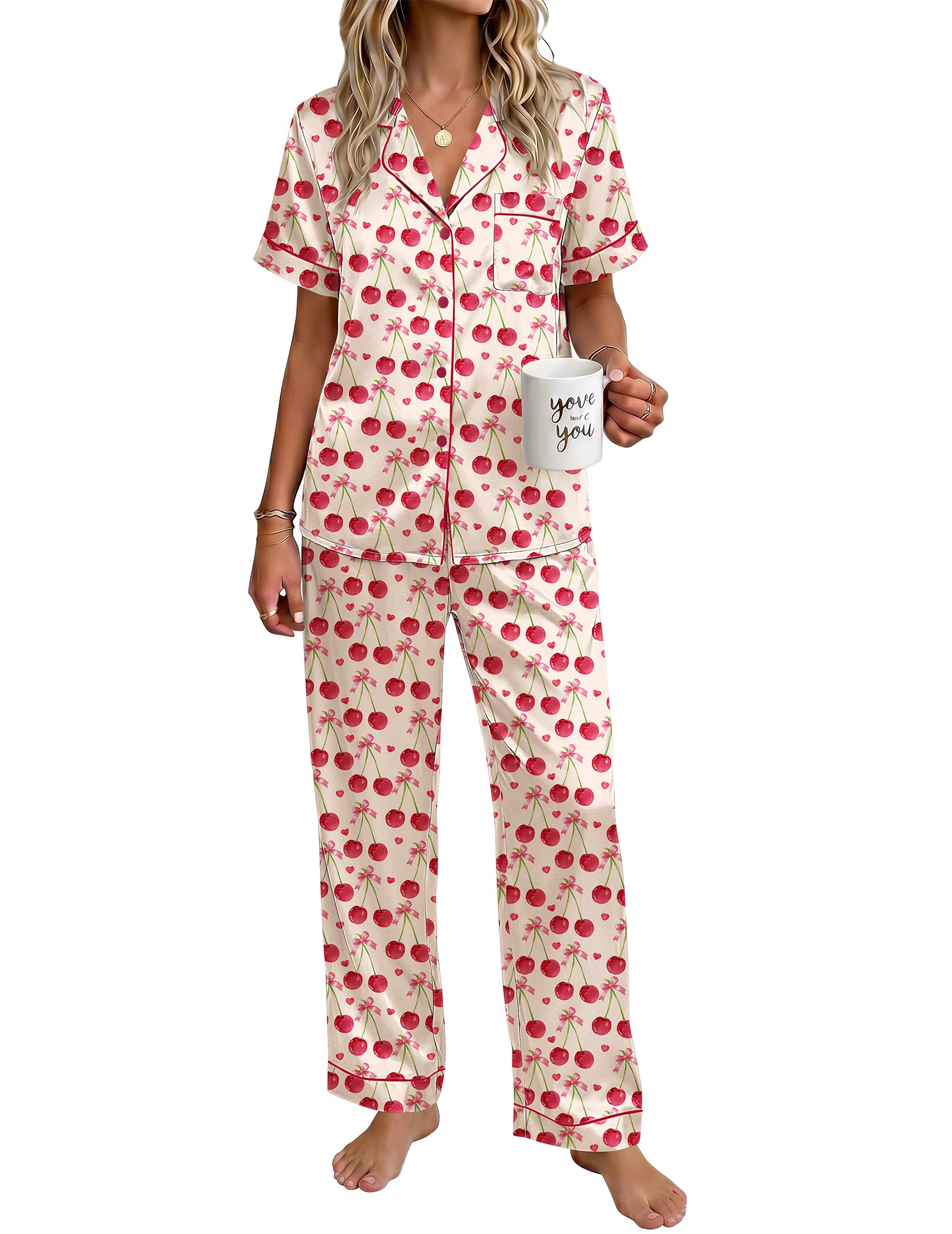 32% Off Ekouaer Silky Satin Pajama Set for Women