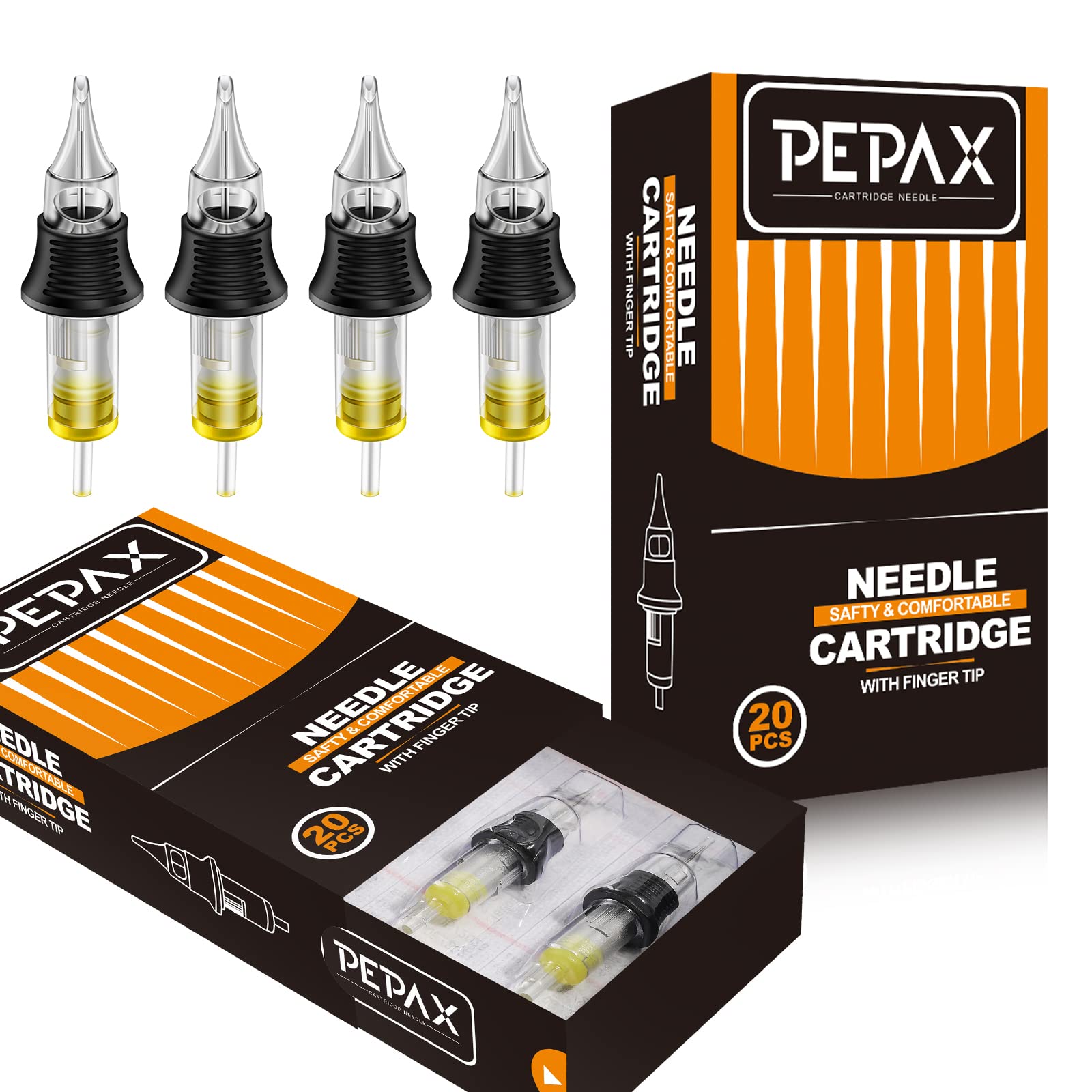 Cartridge Needles - TONBAO 20PCS Disposable Needles Cartridge Finger Ledge Integration Standard 3RSL Round Liner Cartridge Needles for Machine Pen(1203RSL)