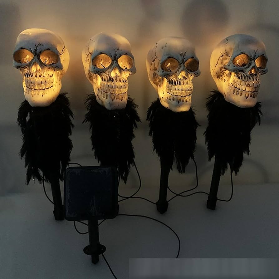 Amazon.co.jp: 髑髏灯 ソーラーライト 4個入 ガーデンライト