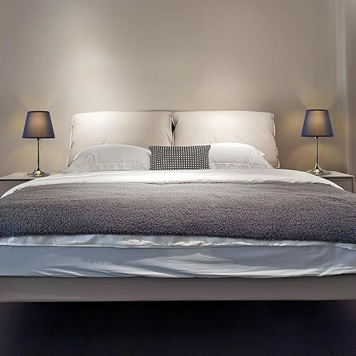 Miniatura 8 de Juego de 2 pantallas de lámpara extraíbles y lavables de tela para lámparas de mesa, lámparas de pie, pantalla mediana de araña 7.1 pulgadas