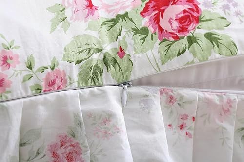 Vista 71 de Fundas de almohada cuadradas blancas con volantes, fundas de almohada europeas, 100% algodón, 18 x 18 pulgadas, 2 unidades Blanco 3