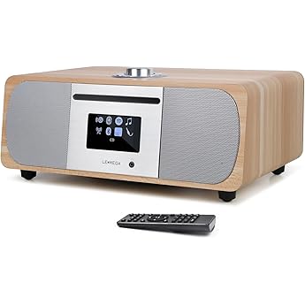 LEMEGA M5P 35W Premium Music System,CD Player,FM Digital Radio,WiFi Internet Radio,Spotify Connect,Bluetooth Speaker,Headphone-Out,Clock Alarms,Colour Display,Remote & App Control – Walnut
