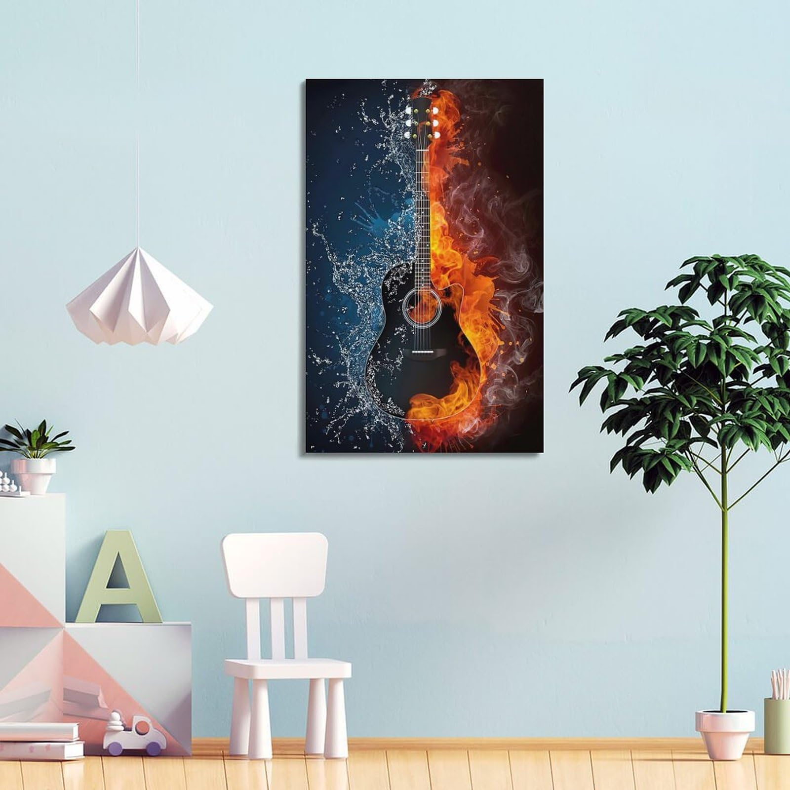 ZXJYMX Poster creativo astratto decorativo con paesaggio musicale di ispirazione musicale, poster decorativo da parete su tela, stampa moderna per camera da letto, poster decorativo per camera da
