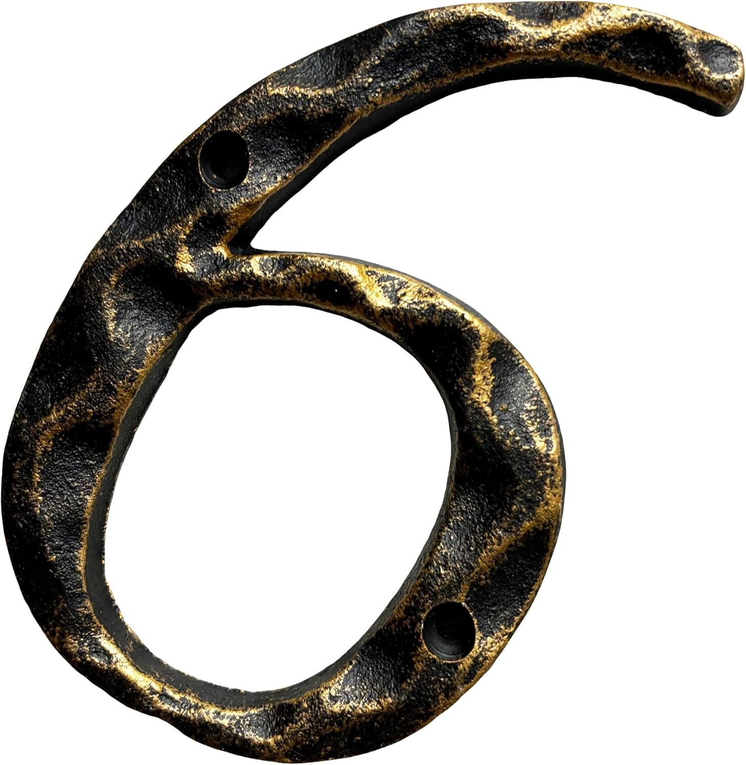 5-Inch House Numbers & Letters -Cast Iron Anti-Rust Mailbox Numbers-Address Number for Home, Office, or Business/Bronze/Number 6