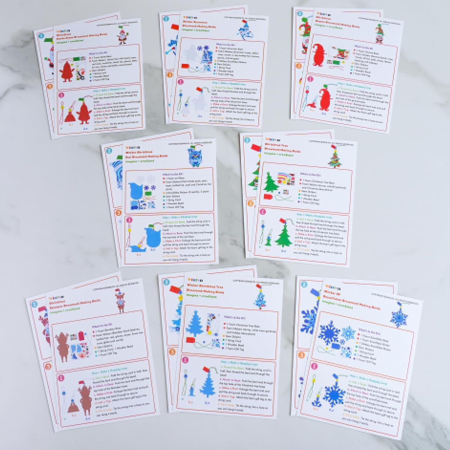 Winlyn 24 Sets 8 Designs Christmas Craft Kits Winter Crafts DIY Holiday Ornaments Decorations Art Sets Festive Foam Stickers Arts and Crafts for Kids Home Classroom Activities Party Favors