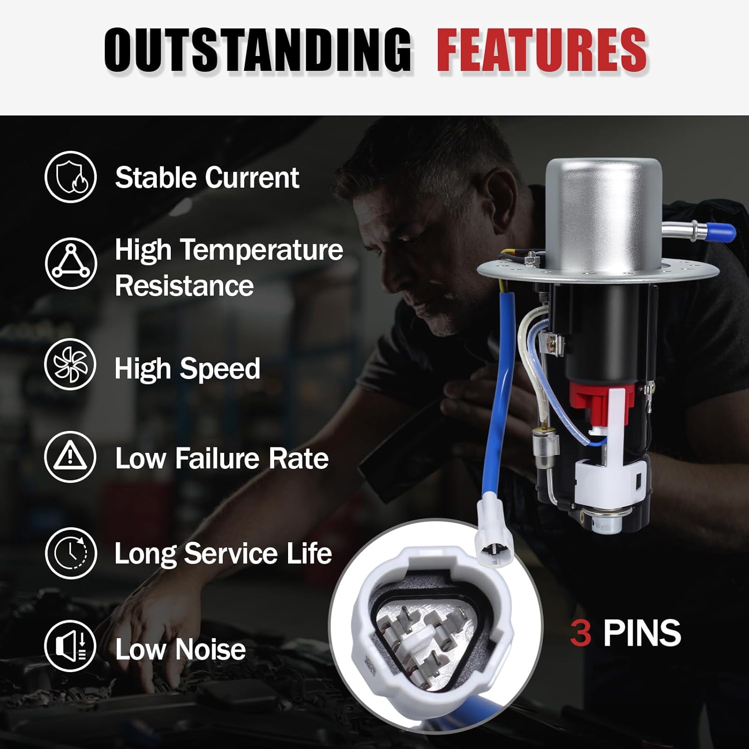 1510035F30 Fuel Pump Assembly Compatible With Suzuki SV650(s) K3/K4 2003-2007,Fits for SV1000 SV1000S K3 K4 2003-2005,GSXR1000 GSXR1000Z 2003-2004,SV650A SV650SA K3/K4 2003-2007 Replace OE#15100-35F30