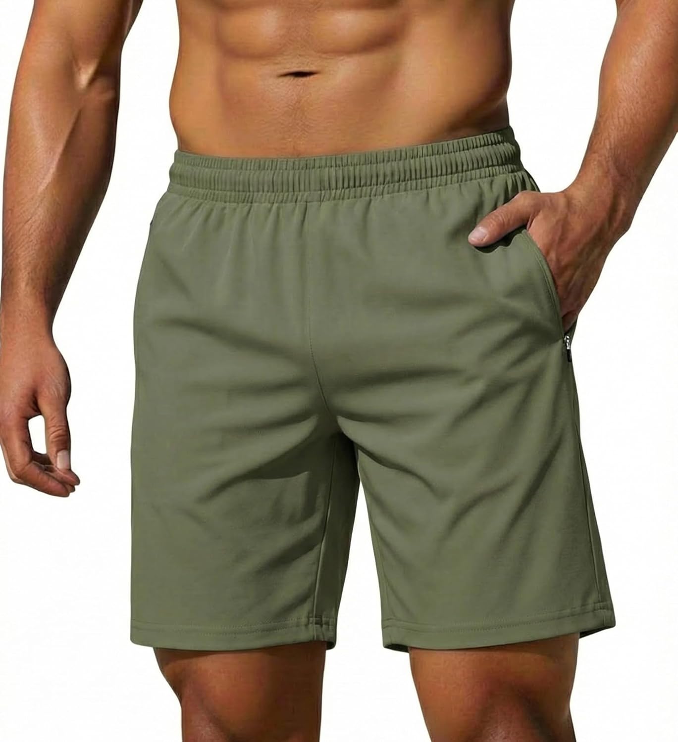 Sailwind Men’s Athletic Running Shorts 7" Quick Dry Lightweight Workout Gym Shorts with Zipper Pockets for Basketball Hiking