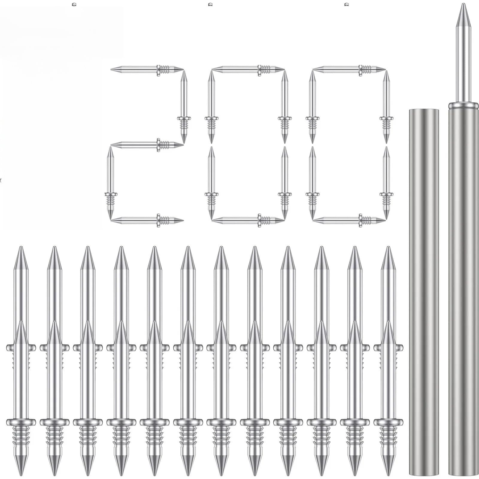 Double Headed Nails for Baseboards, Invisible Seamless Nail for Trim Installation, Double-Headed Skirting Thread Nail Non Marking for Decorative Molding Wall Woodworking Furniture(200pcs)