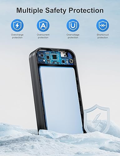 Miniatura 8 de Cargador ultraportátil de 20000 mAh con cables integrados y enchufe de pared de CA, cargador de teléfono celular PD20W USB-C de carga rápida,