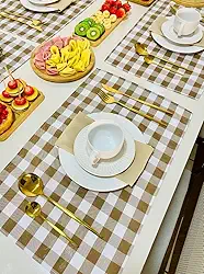 Jogo Americano 4 Lugares Xadrez Bege 45cm x 30cm