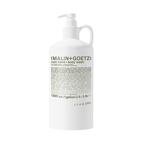 Malin + Goetz Gel de baño para manos y cuerpo, 128 onzas líquidas, gel de baño natural para hombres y mujeres para todo tipo de piel, gel limpiador