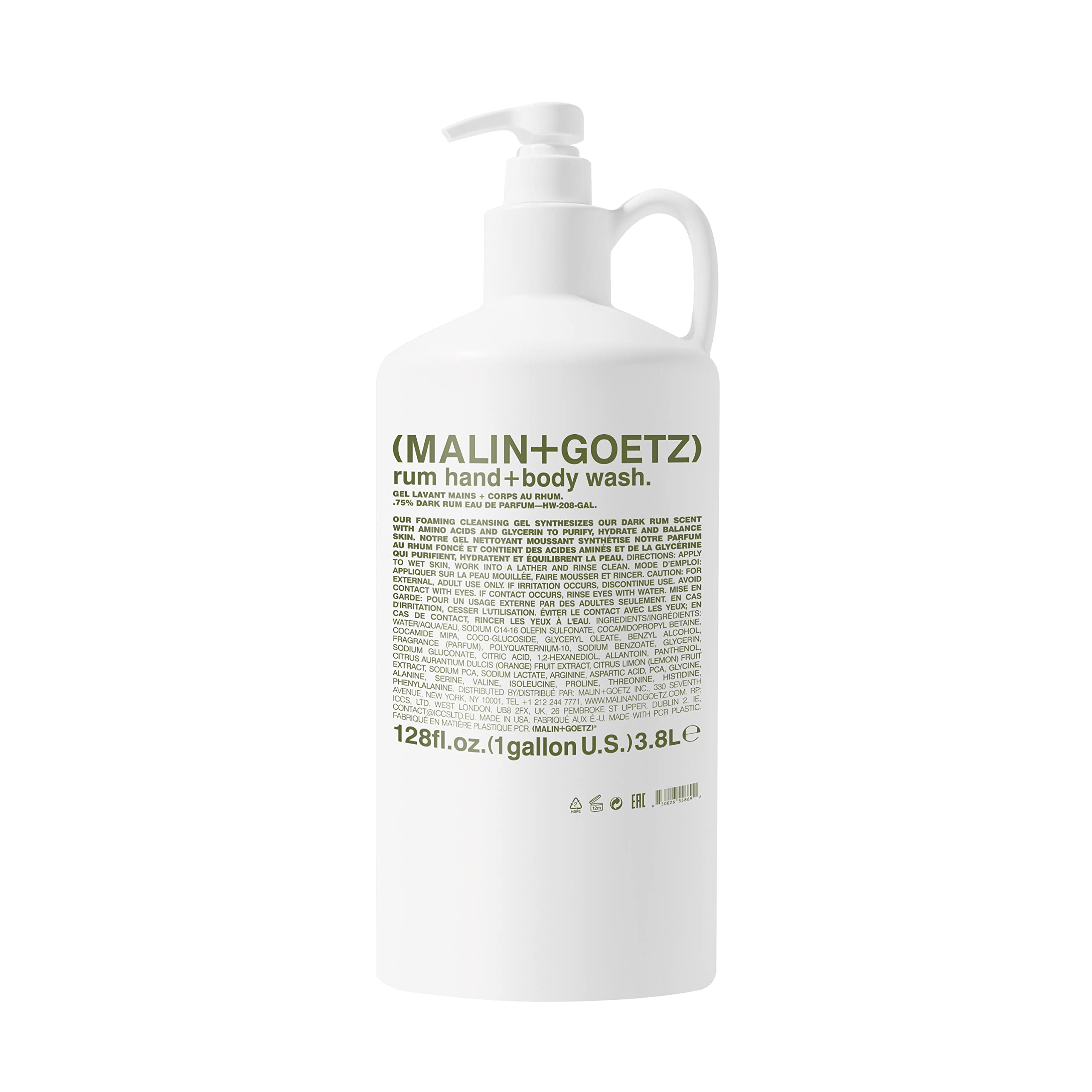Photo 1 of MALIN+GOETZ Hand + Body Wash | Gentle Foaming Cleanser with Botanical Extracts and Amino Acids | Hydrating, pH-Balanced, Unisex Scent | Vegan & Cruelty-Free (Rum, 128 Fl Oz)