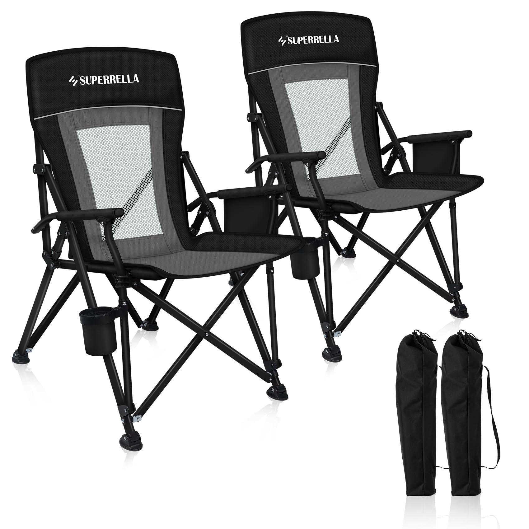 Superrella Camping Chair Portable Folding Lawn Chair Comfortable