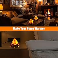 Vista 6 de Bestview Artificial Fake Campfire Night Light, 3D LED Fake Fire Pit Firewood Lamp with Realistic Log Flameless Candle Battery Operated, Halloween