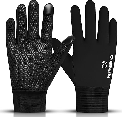 WESTWOOD FOX Kids Winter Thermal Cycling Gloves Boys Girls Flexible Grip Touchscreen Cycling Bike Gloves for Children Running Ski Anti-Slip Mitts