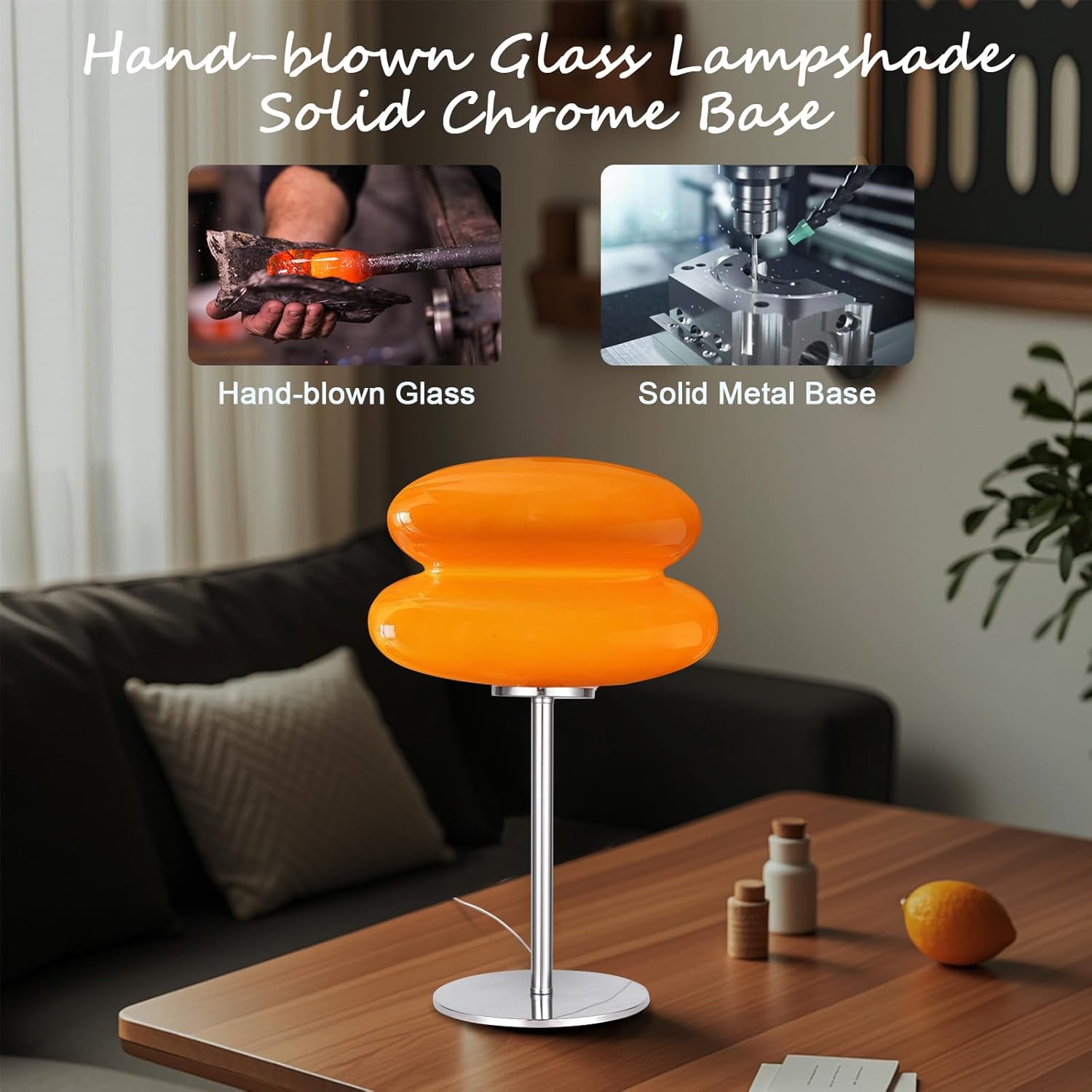 Mid Century Modern Lamp for Nightstand Table Lamp for Bedroom, Dimmable Retro Egg Tart Bedside Small Lamps,Unique Home Mushroom Decor Aesthetic Cute Table Lamps nightstand lamp