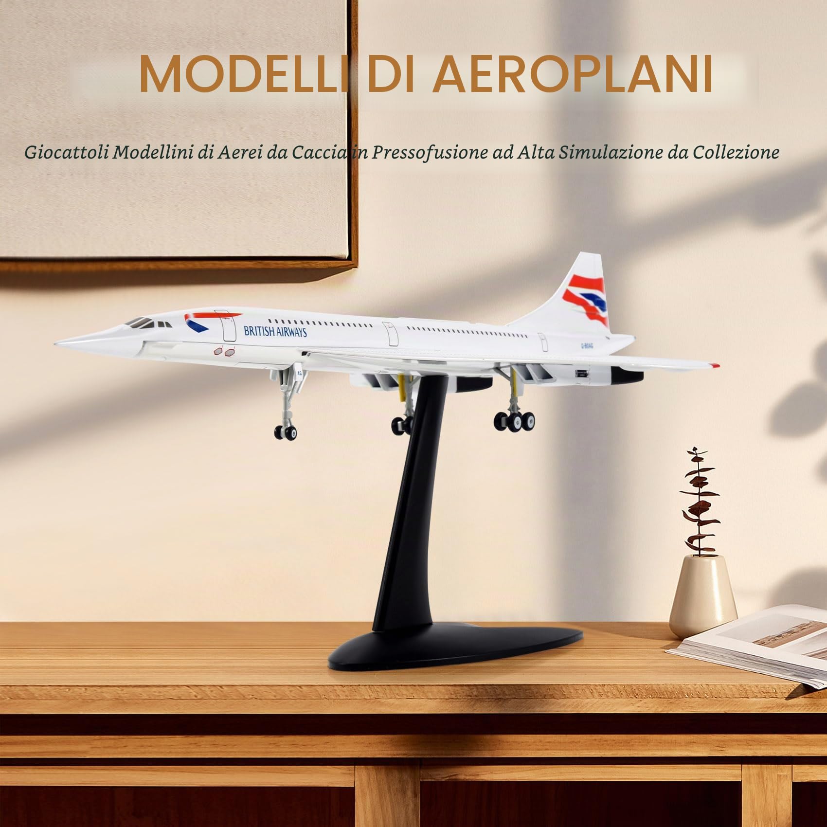 Concorde - Modello di aereo passeggeri supersonico - Scala 1/200 - Ideale per collezionisti e decorazione