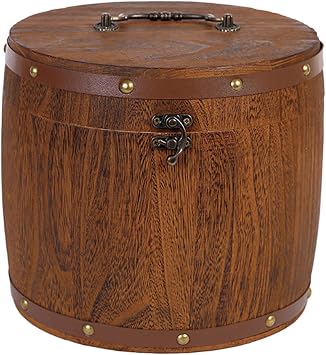 Wooden Cremation Urn for Human Ashes, Adult Memorial Funeral Urn,Up to 200lbs, Creative Retro