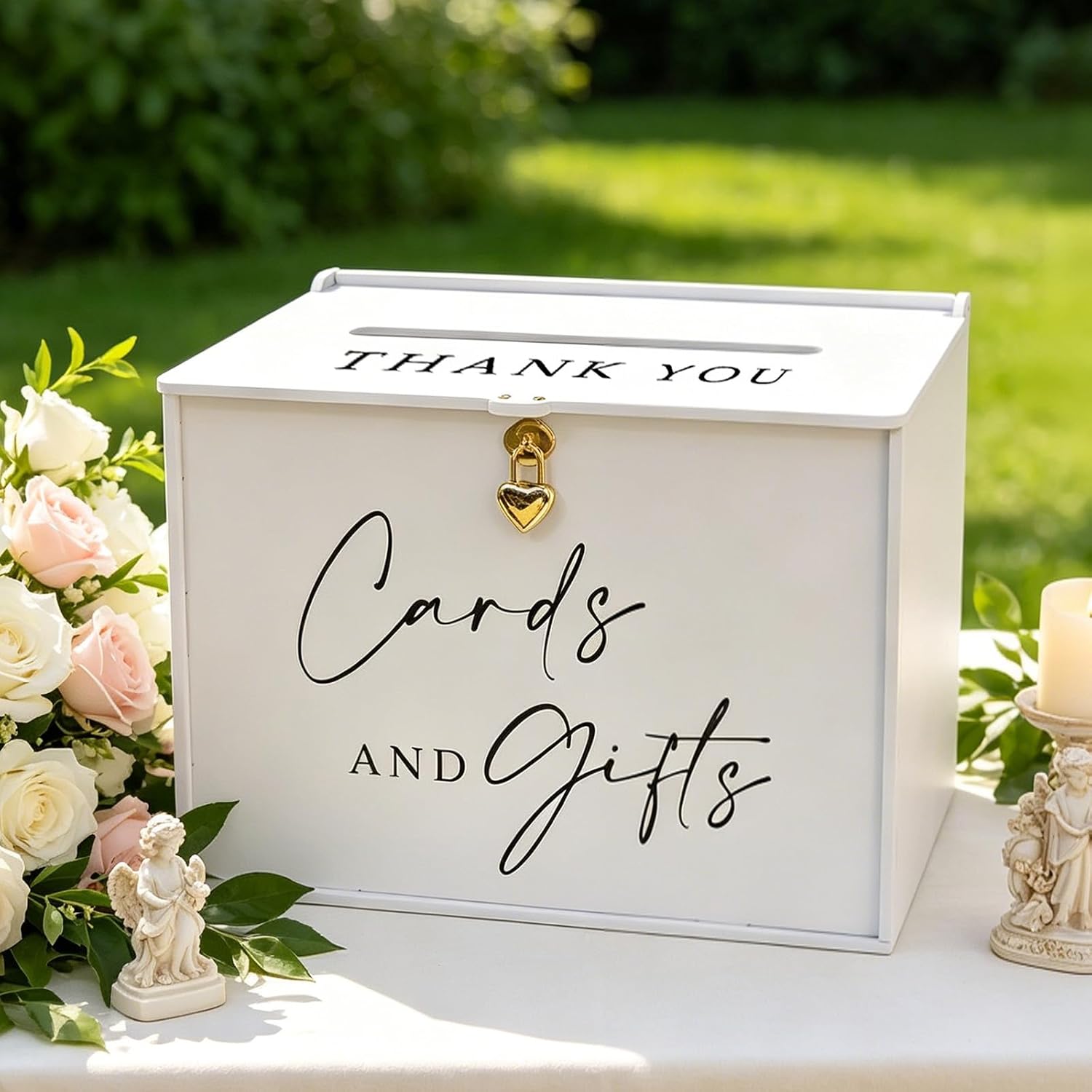 Card Box for Party, Elegant Matte White, Party Table Decor