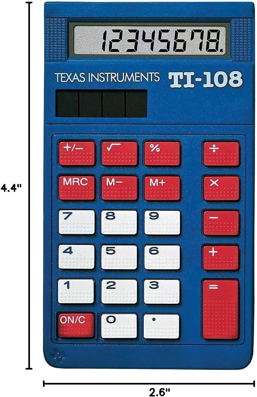 Texas Instruments TI-108 Teacher Kit TI-108TK 8-Digit Desktop Calculator, Blue (TI108TK)