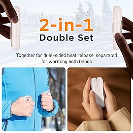 AI Hand Warmers Rechargeable 2 Pack, 6000mAh Electric Pocket Heater with 20H Heating, 3 Levels, Snap-On 2-in-1 Design, Winter Gift for Men & Women, Hiking, Hunting, Outdoor
