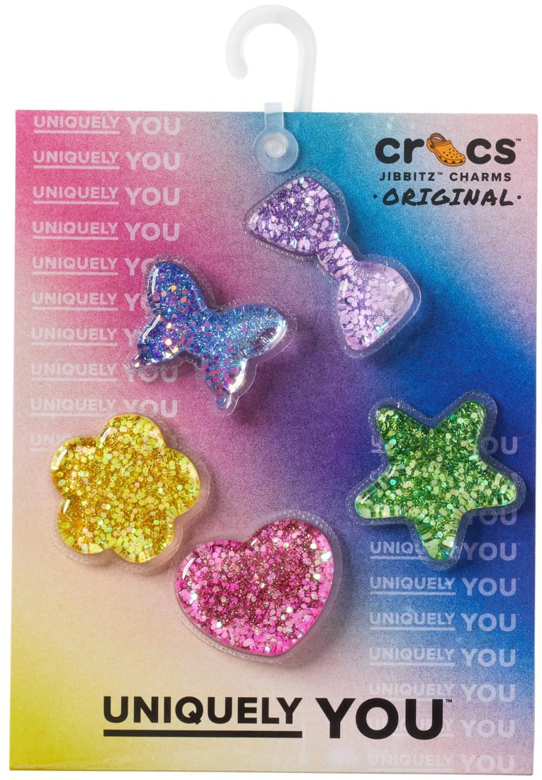 Crocs Unisex's UV Changing Squish 5-pak zawieszek do butów, wielokolorowe, jeden rozmiar, wielobarwny, Rozmiar Uniwersalny