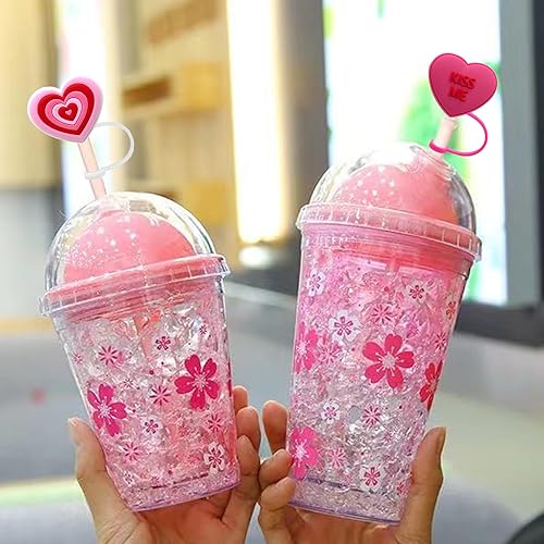 Miniatura 3 de Funda de popote de 0.394 in para vaso Stanley de 40 onzas y 30 onzas, tapa de popote con diseño de corazón para copa Stanley Yeti para decoraciones