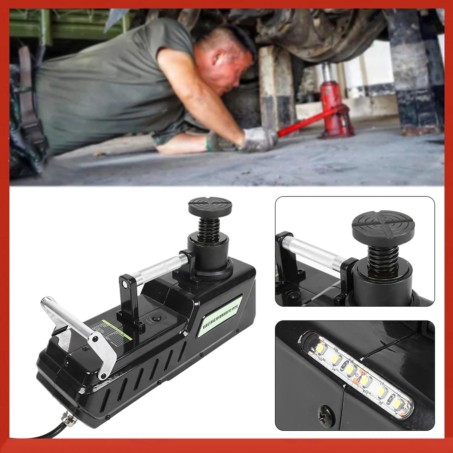 DC12V 15T Martinetto da Pavimento Kit di Sollevamento Idraulico Sollevamento Pneumatici Cric per Auto Cambio Pneumatici Sostituzione per Auto Furgone Camion S