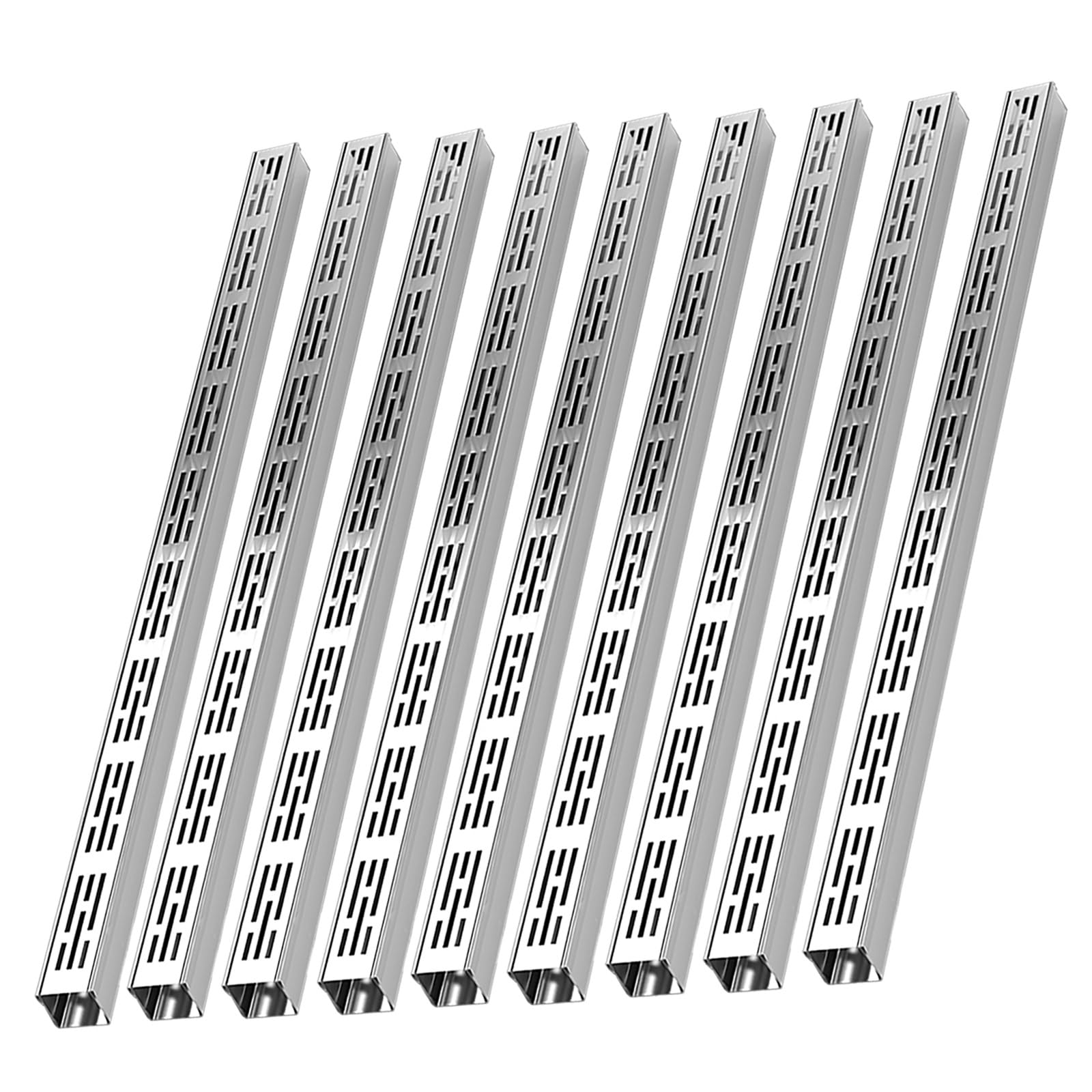 304 SUS Trench Drain Set - Slim Drainage Channel for Outdoor Driveways, Gardens - Detachable Covers(9pack 7x3cm)