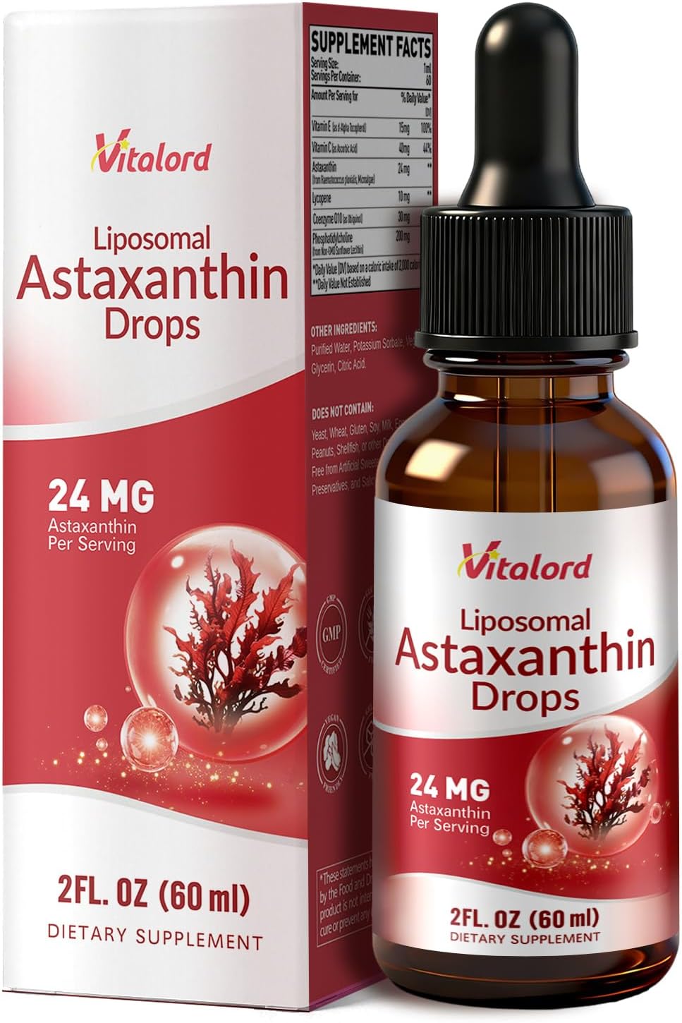 Liposomal Astaxanthin 24mg Drops, 2Fl Oz