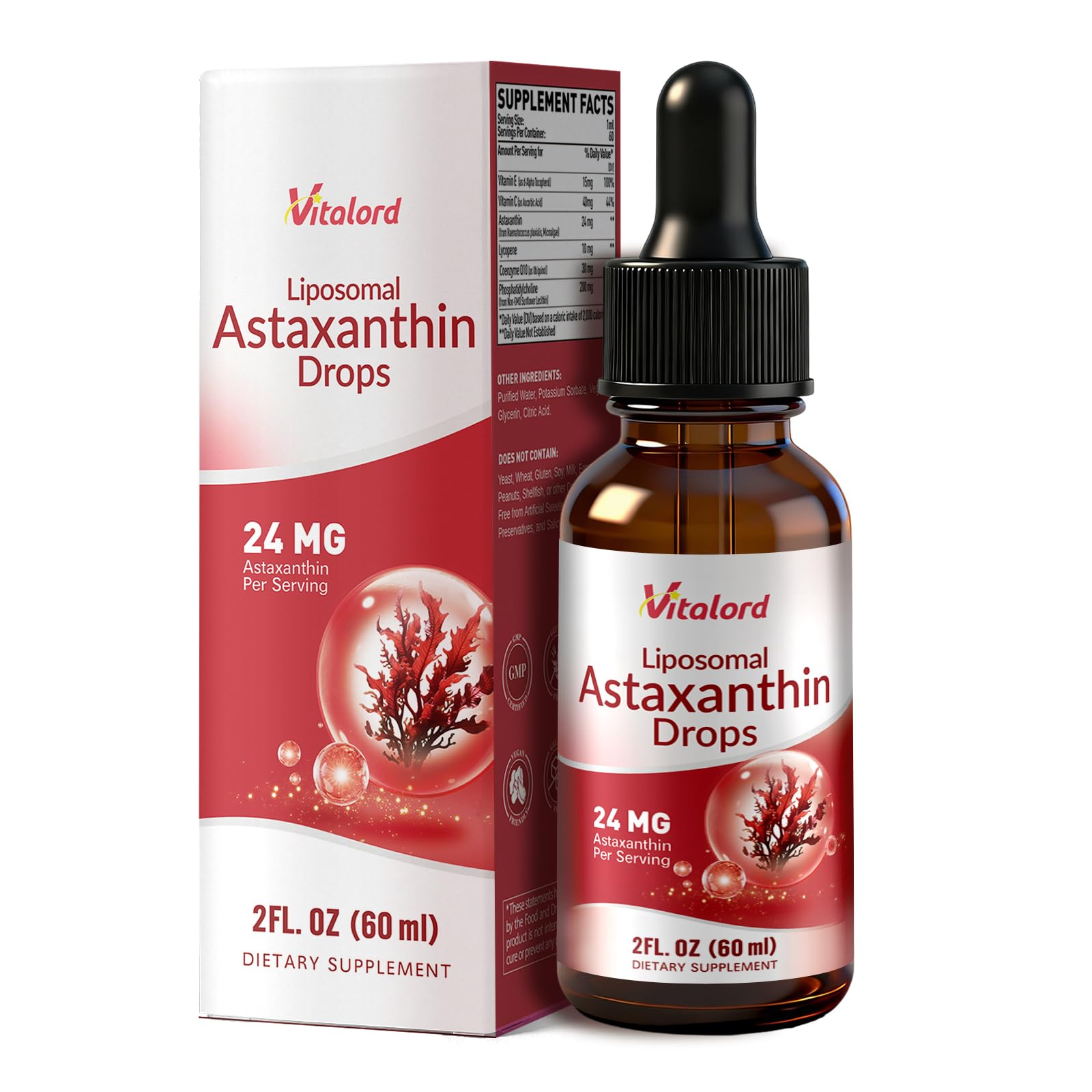 Liposomal Astaxanthin 24mg Drops, 2Fl Oz