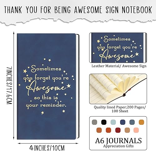 Miniatura 9 de Fuutreo 10 cuadernos de cuero A6 con bolsillo a granel pequeño bloc de notas para agradecimiento a los empleados compañeros de trabajo secretario