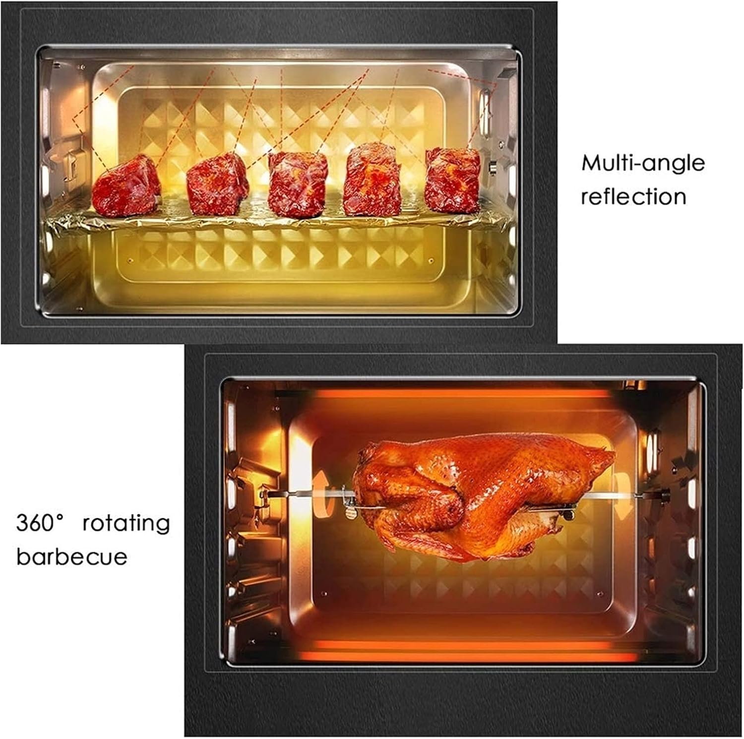 Countertop Convection Toaster Oven, Bake Broil Toast Rotisserie Keep Warm 35 L, Stainless Steel & Black