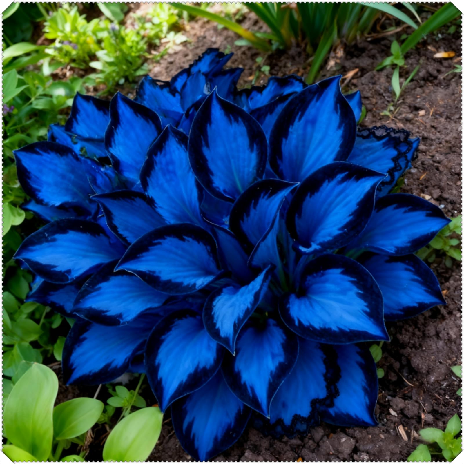 Midnight Blue Heart Hosta Bulbs, Suitable for Shade Planting, Perennial Low Maintenance, Excellent Display-15 Bulbs-B
