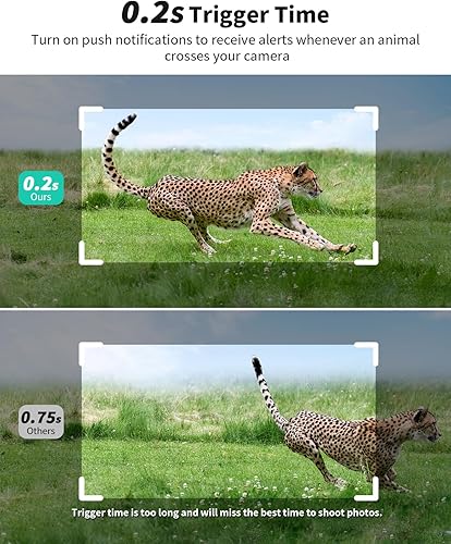 Miniatura 3 de Cámaras de rastreo celular con transmisión en vivo de 2.7K, tarjeta SD y SIM incluida, tiempo de disparo 0.2S, cámara de juego solar 4G LTE con