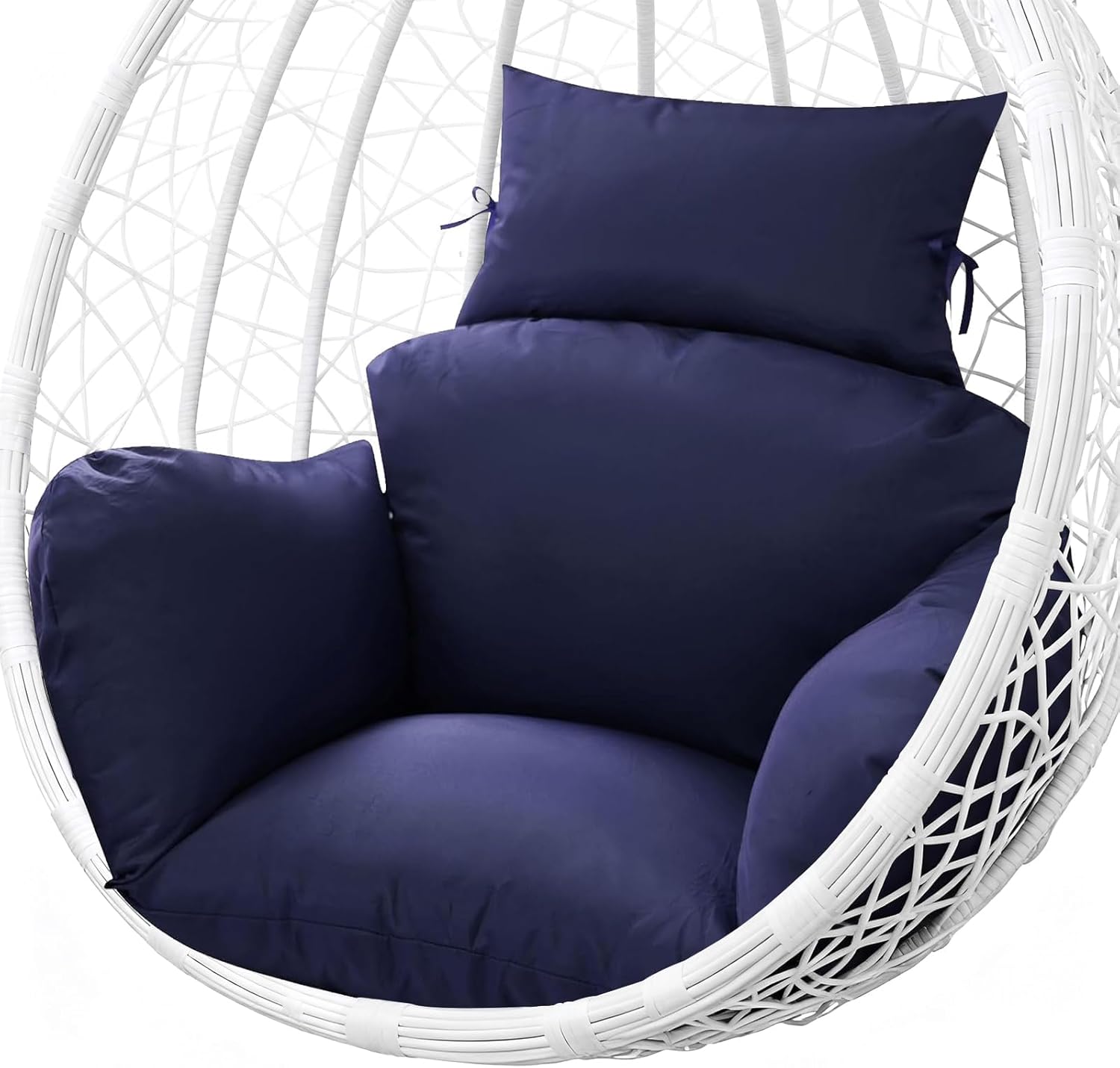 Boyspring Soft Patio Swing Egg Chair Cushion Replacement with Zipper, Comfortable Thicken Cotton Hanging Basket Chair Cushions Indoor Outdoor Hanging Egg Chair Cushion 47x31.5x4.7 inch (Blue)