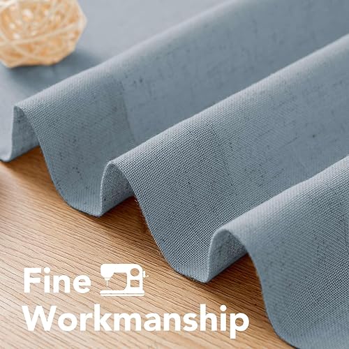 Miniatura 6 de H.VERSAILTEX - Juego de 2 cortinas de lino natural para ventanas (mezcla de lino), cortinas premium, cortinas suaves que reducen la luz,paneles