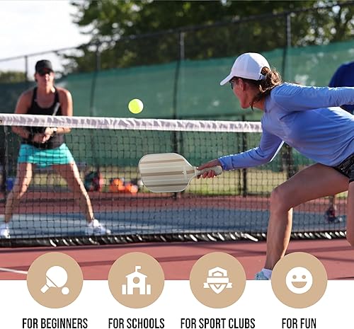 Miniatura 6 de Juego de 2 palas de pickleball - Superficie de fibra de vidrio y núcleo de panal de polipropileno  Palas ligeras de pickball  4 pelotas de pickball