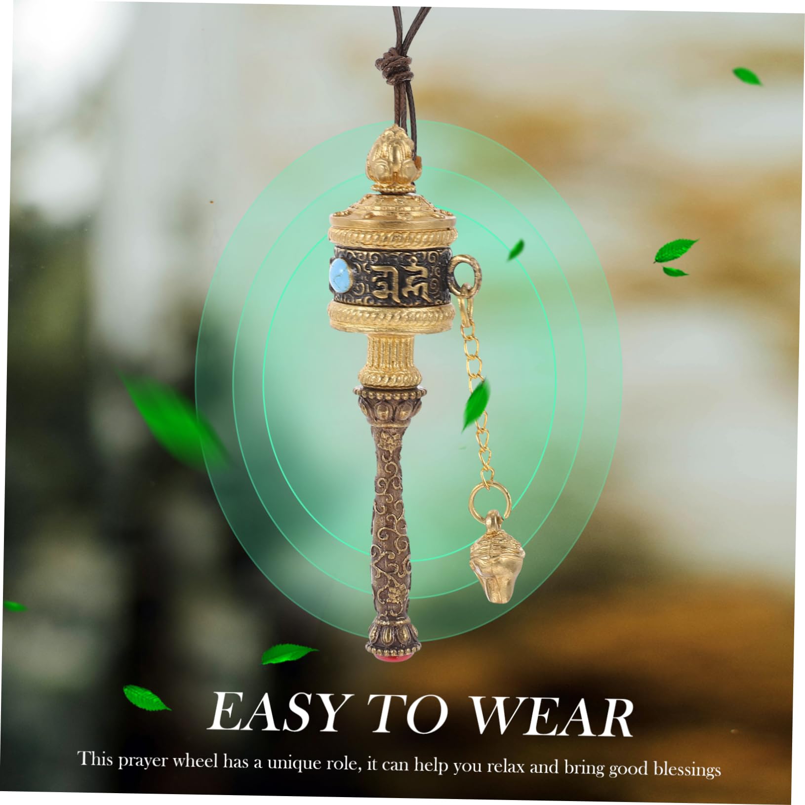 Koło modlitewne, Wheel Tibetan Handheld Prayer Hand-Cranked for Meditation Yoga Home Office