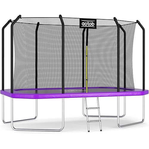AOTOB 8×12 FT ，8×14 FT Rectangle Trampoline - Perfect Outdoor Large Trampolines for Kids - Gymnastics Style Trampoline with Enclosure Net - Supports Up to 440 lbs