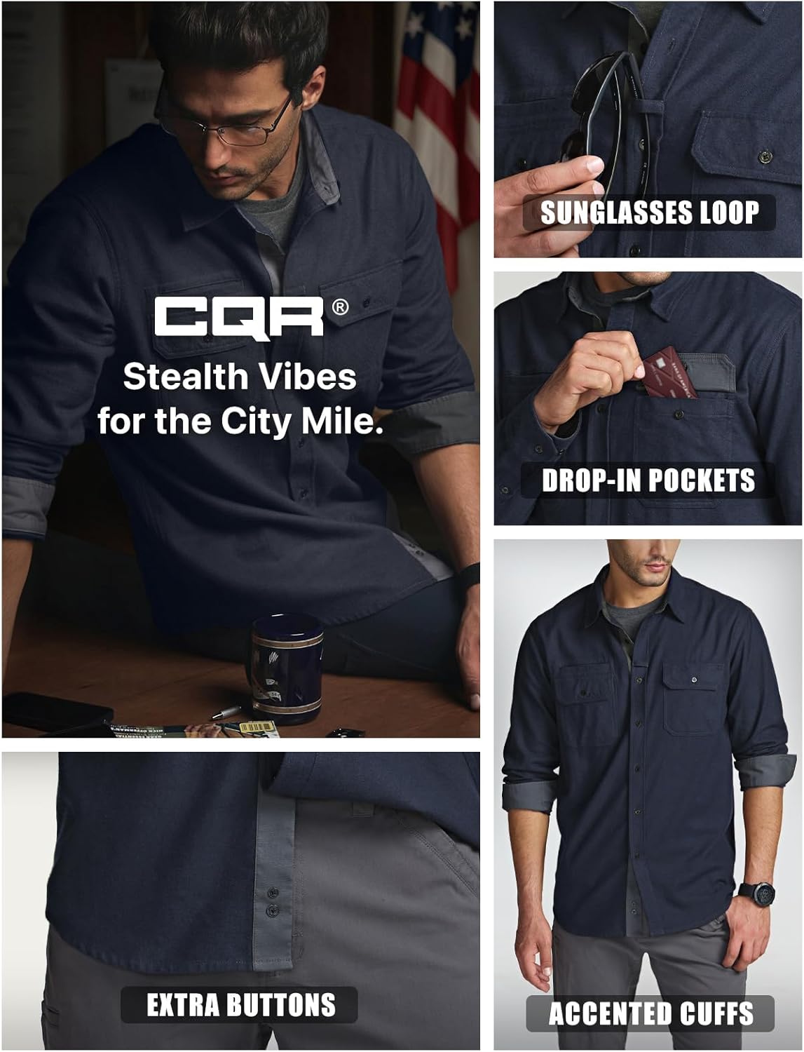 CQR Men's 100% All Cotton Button Down Flannel Shirts, Long Sleeve Brushed Warm Soft Casual Outdoor Plaid Shirt - Image 6