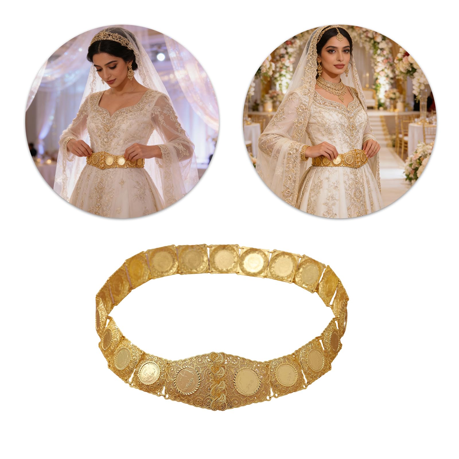 Catena per ombelico con motivo floreale color oro per abiti da sposa da spiaggia, accessori per cintura, lussuosa cintura in vita per festival di musica teatrale, jeans, abiti
