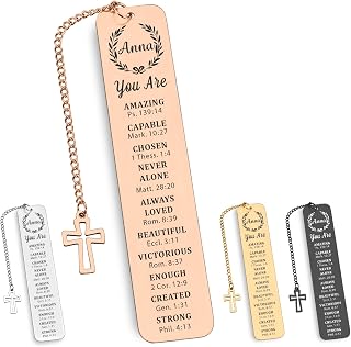 Custom Christian Bookmark, Personalized Bible Bookmarks with Name, Inspirational Religious Christian Gifts for Women Men, Confirmation Gifts for Teen Girls Boys, Christmas Birthday Gift for Book Lover