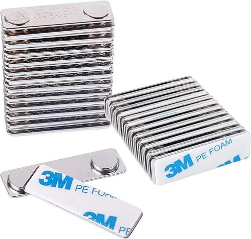 Soportes magnéticos fuertes para tarjetas de identificación con placa trasera de acero, paquete de 100 etiquetas de nombre/insignias de