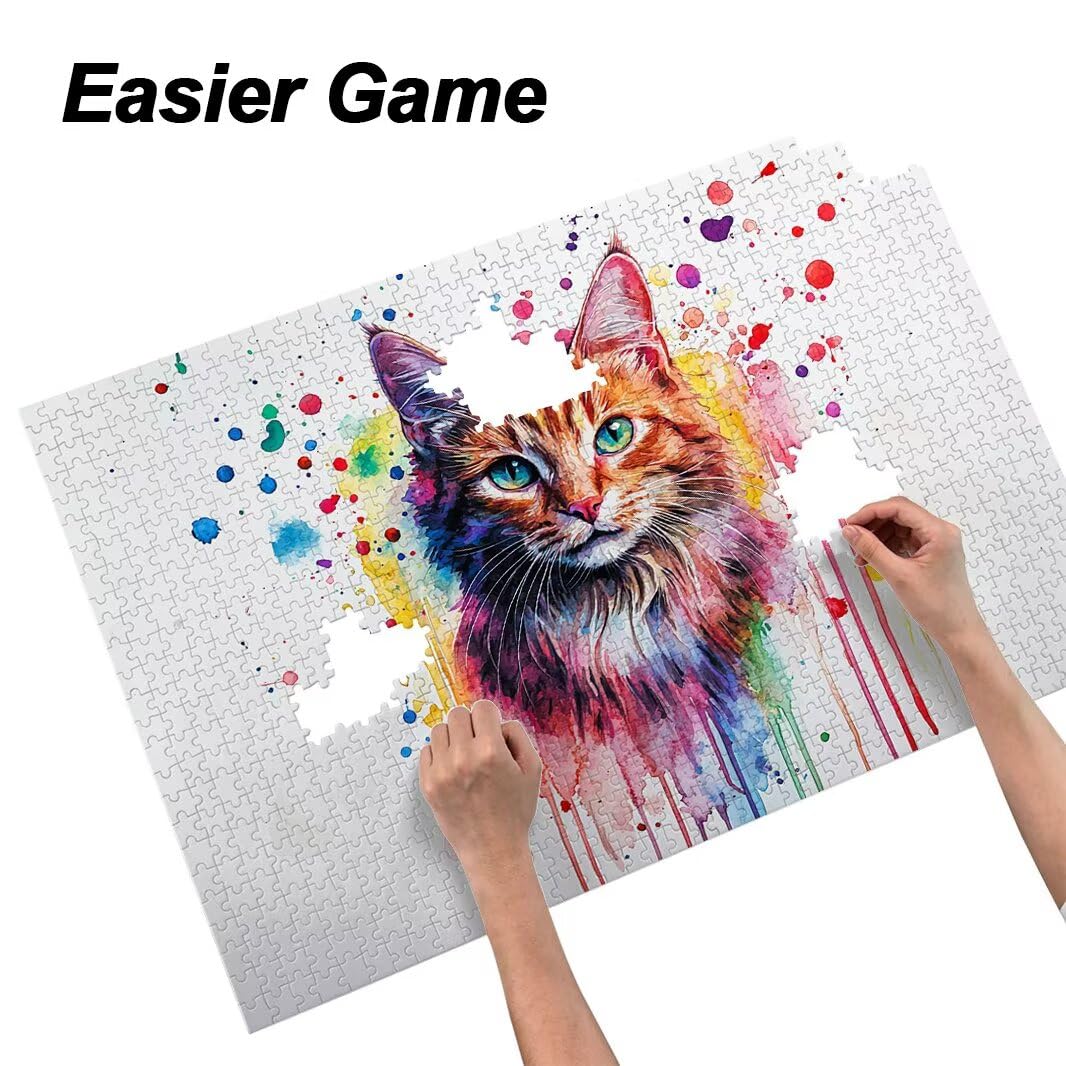 Puzzle 1000 Pezzi, Puzzle Gatto per Adulti, 70x50cm, Compact Box -4386