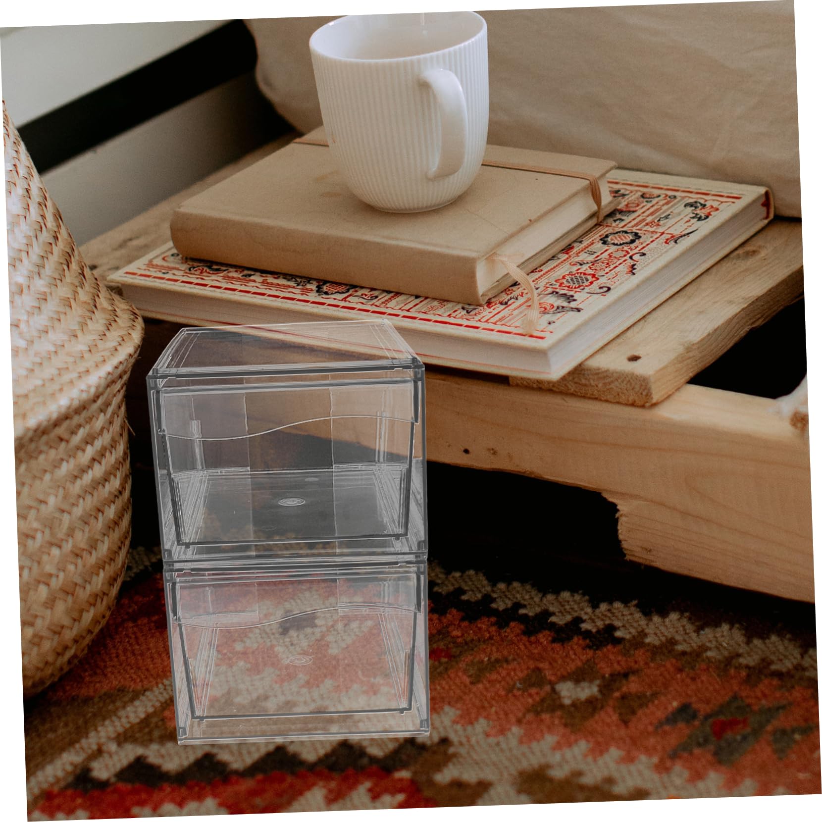 Caja de Almacenamiento de Cosméticos de Acrílico con 2 Cajones