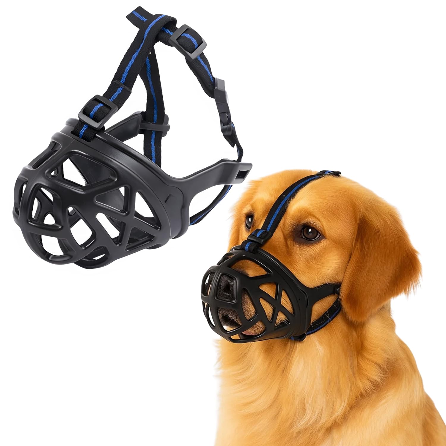 Allinoor Dog Muzzle for Aggressive Dogs | Heavy Duty Basket Muzzle