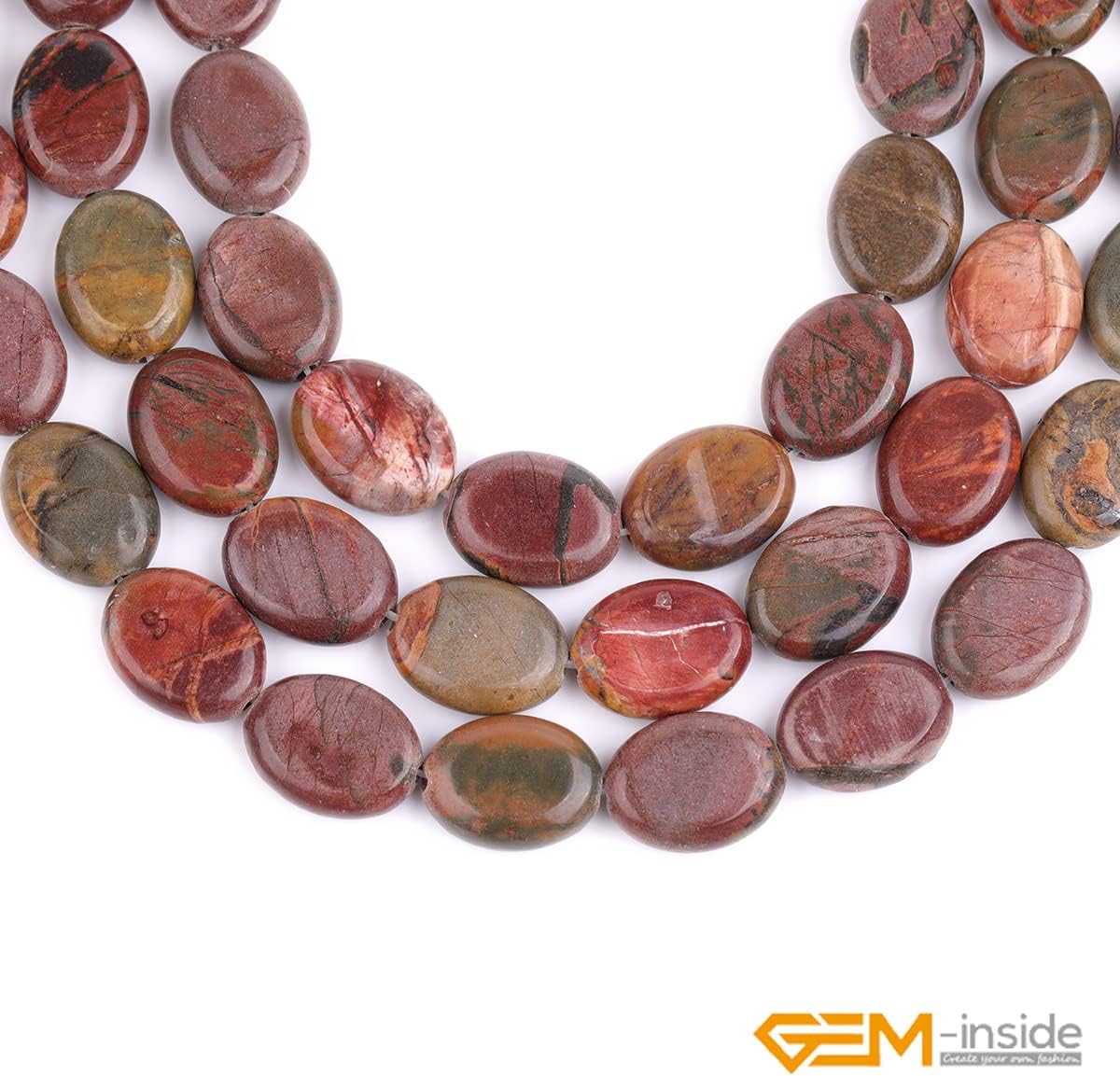 GEM-insid Picasso Jasper Gemstone Loose Beads Natural Energy Power Beads for Jewelry Making 13x18mm Smooth Oval 15" - Image 3